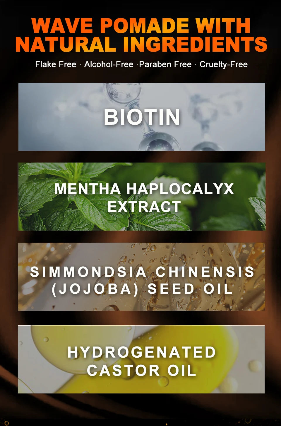 100g Waves Control Pomade Set 360 Wavy Hair Oil With Brush Natural Silky Shine Style Sport Waves Cream For African Black Men