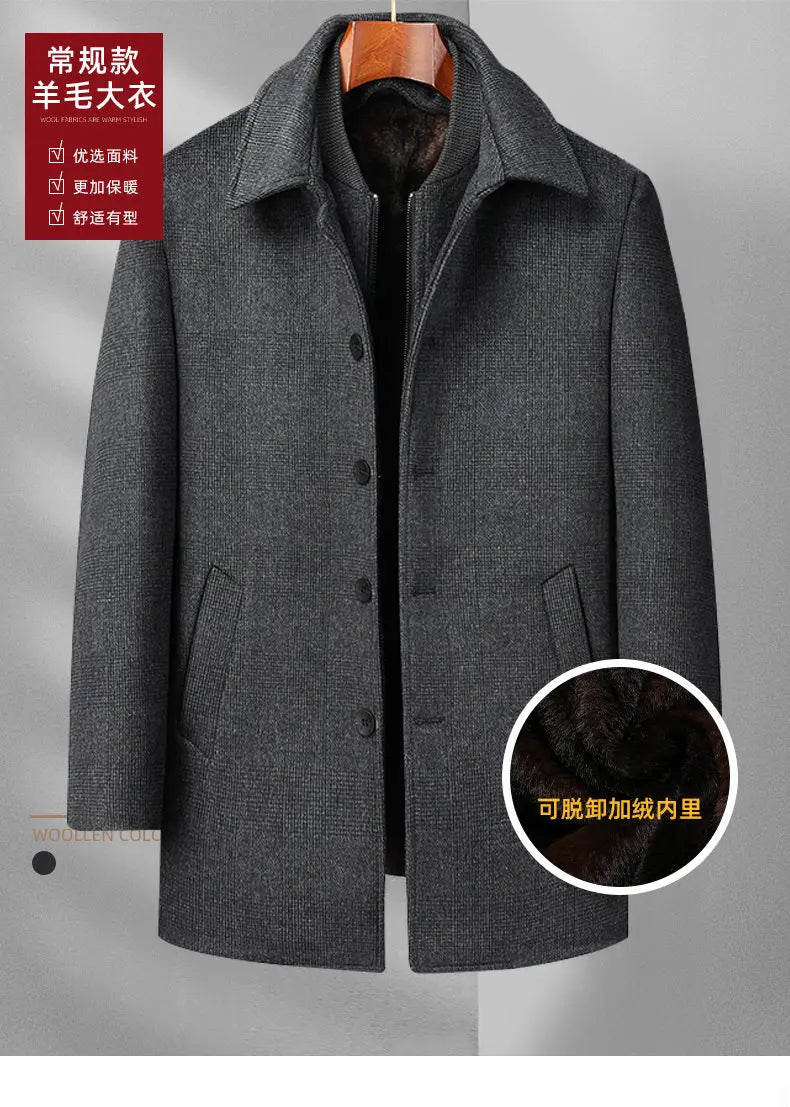 2023 new arrival winter jacket men fashion Woolen Coat Men's Casual Wool thicken warm trench coat Men Dress Jacket Size M-4XL