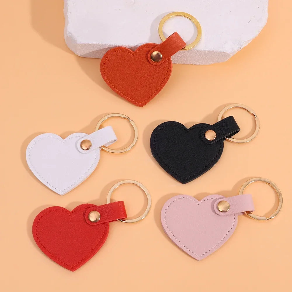2024 Charm Leather Heart Key Chain Fashion Leather Heart Shape Keychain Women Car Key Holder Home Key Ring Bag Car Pendant Gift Viralgem Store