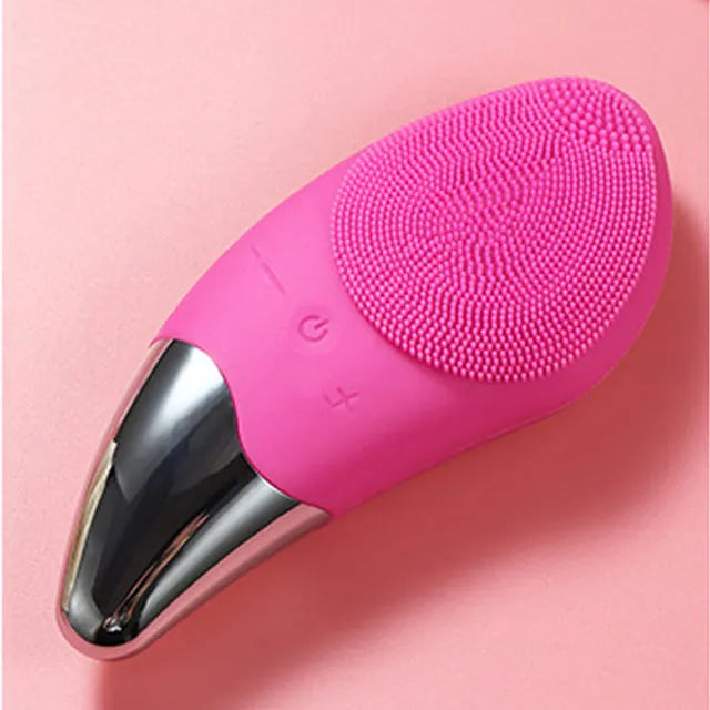 6-speed Electric Face Washer Silicone Facial Cleanser Mini Facial Cleanser Waterproof Rechargeable Ultrasonic Pore Cleaner