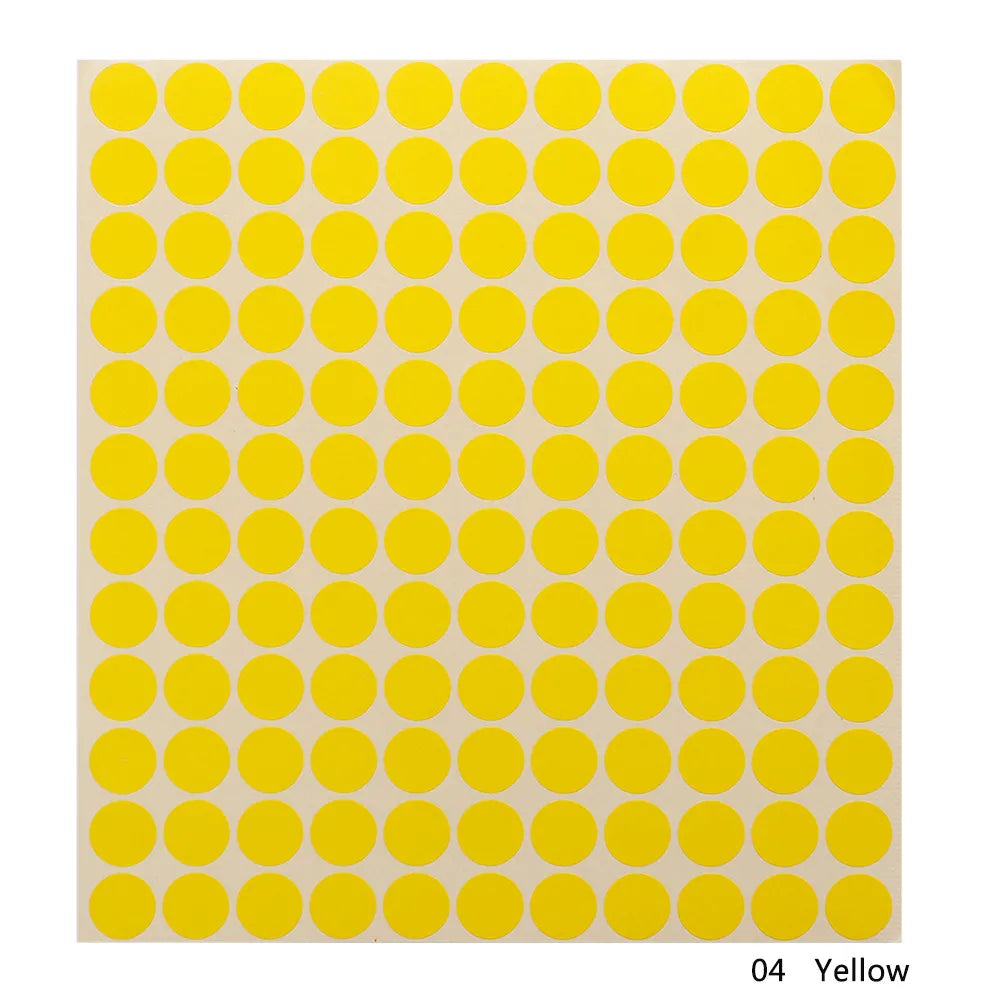 1 Sheet of 132 Blank Round Stickers Labels for Essential Oil Bottle Cap Lid Water Resistant 7 Color Sticker 13mm DIY