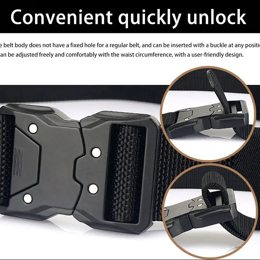 1pc Men's Belt Outdoor Tactical Belt Multi-Function Buckle Nylon Belt High Quality Alloy Buckle Belt Sports Canvas Neutral Belts
