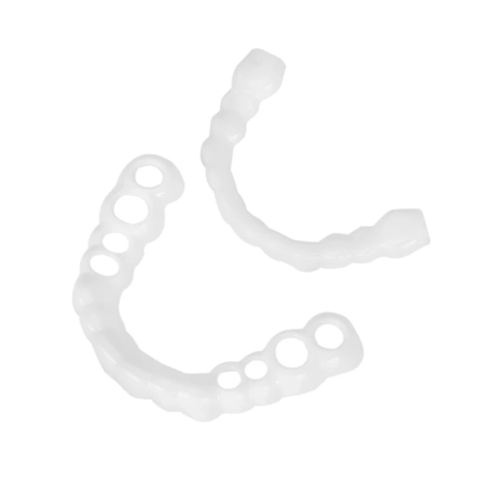 1-5Set Upper Lower Temporary Fit Fake Teeth Cosmetic Denture Smile Veneers False Teeth Brace Cover Upper False Tooth Cover Snap Viralgem Store