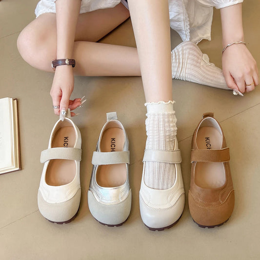 Women's Plus Size Mary Jane Shoes Spring and Summer Hollow Breathable Hook and Loop Design Soft-soled Comfortable Low-top Shoes Viralgem Store