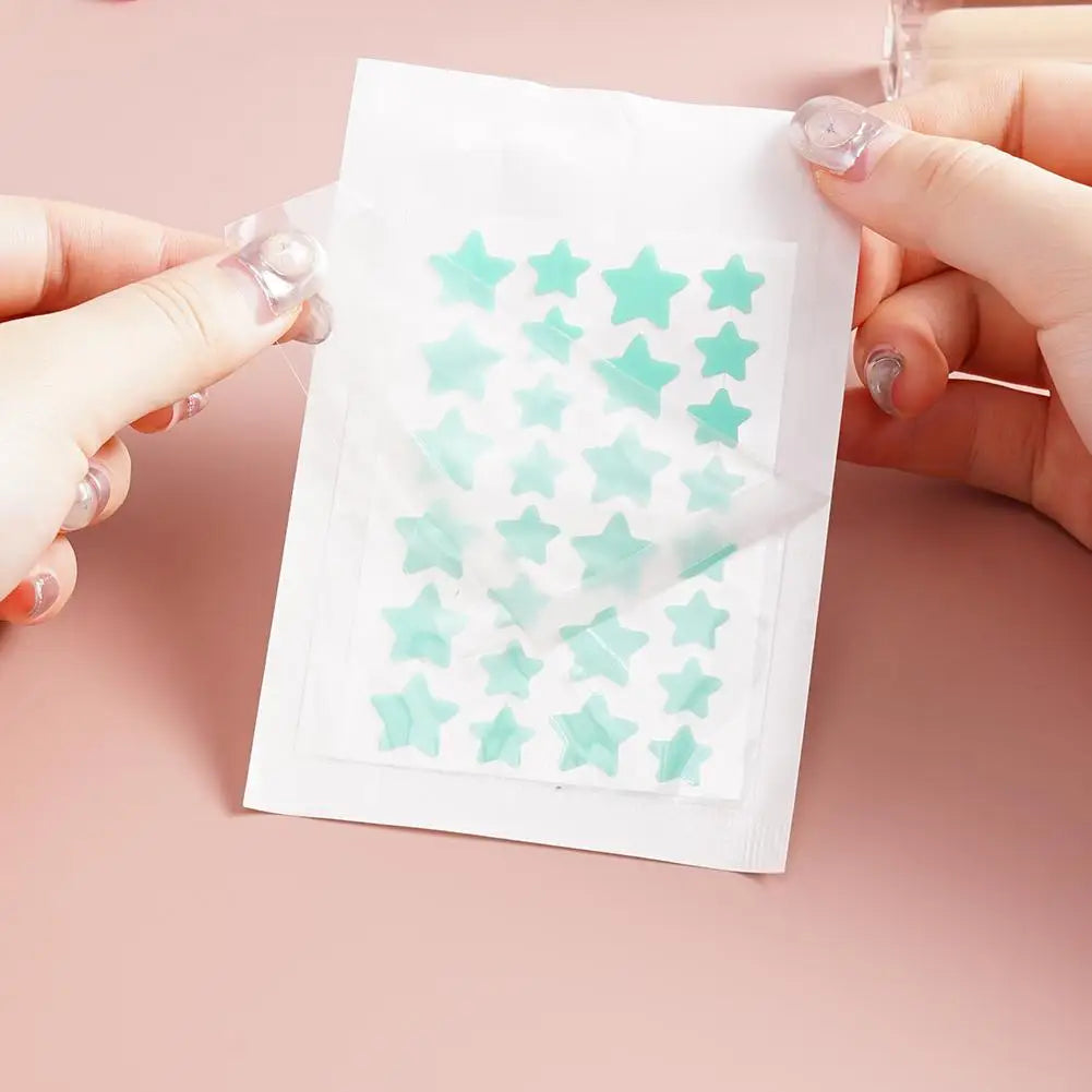 28Pcs Colorful Cute Star Shaped Acne Treatment Sticker Invisible Acne Cover Removal Pimple Patch Skin Care Viralgem Store