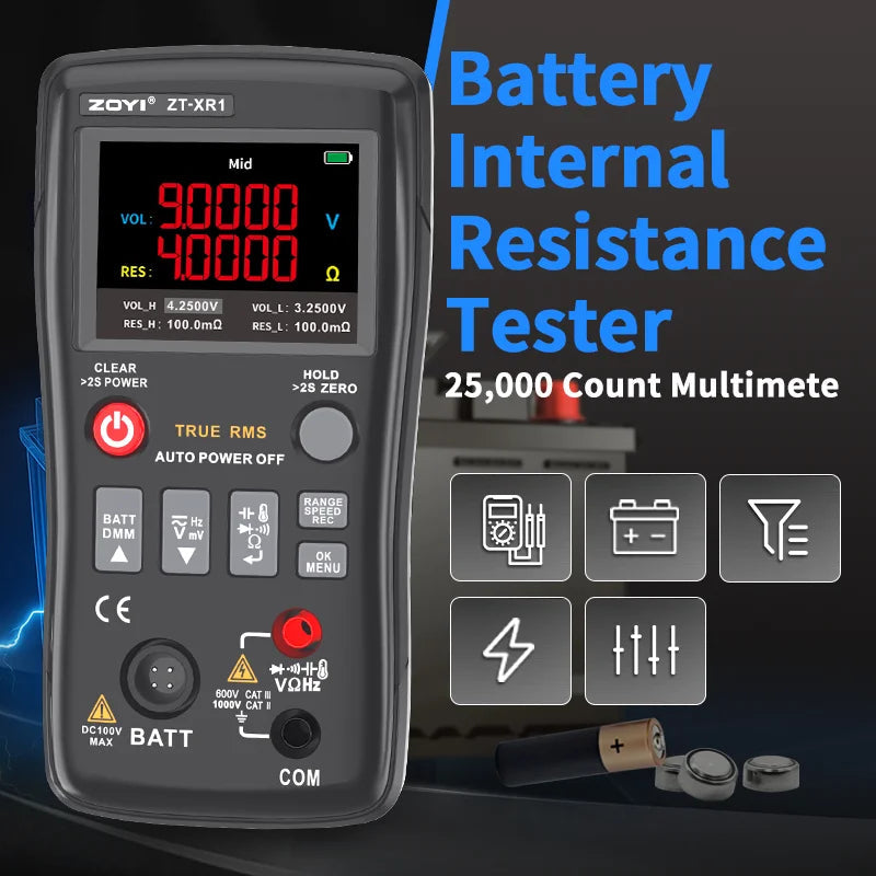 ZOYI ZT-XR1 4.5-Inch Professional Multimeter+Battery Internal Resistance Tester (True Value Version) All-In-One! Viralgem Store