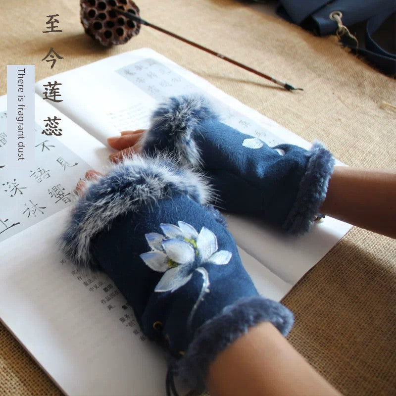 Women's Warm Half Finger Gloves Viralgem Store