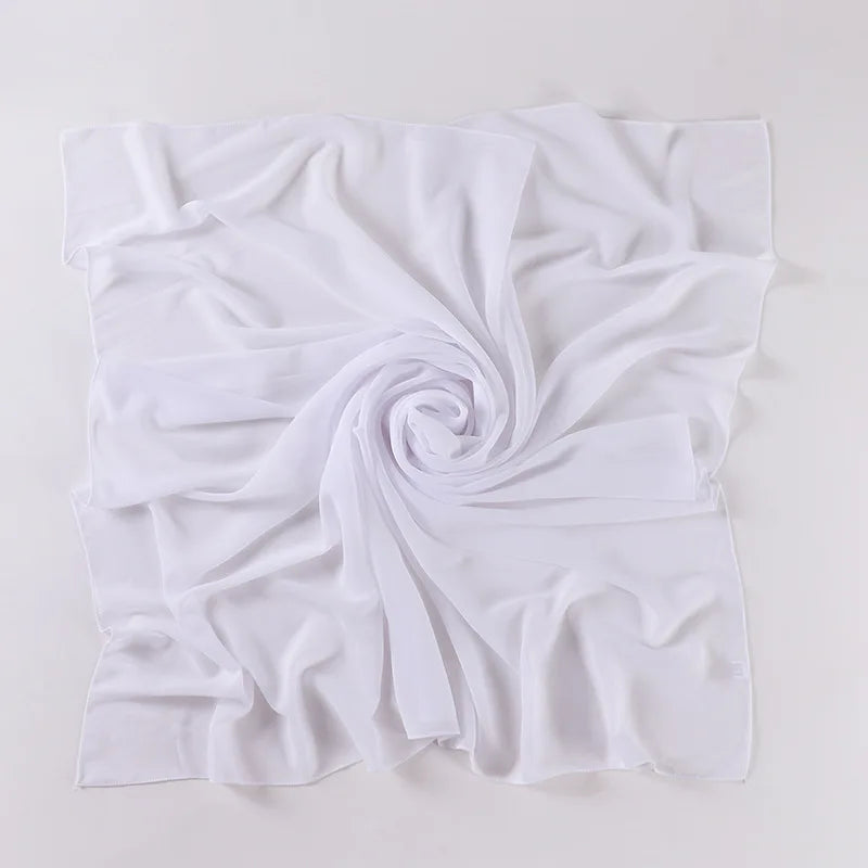90*90CM Headwrap Heavy Chiffon Square Scarf Muslim Hijabs Women Underscarf Fashion Casual Plain Color Hijab