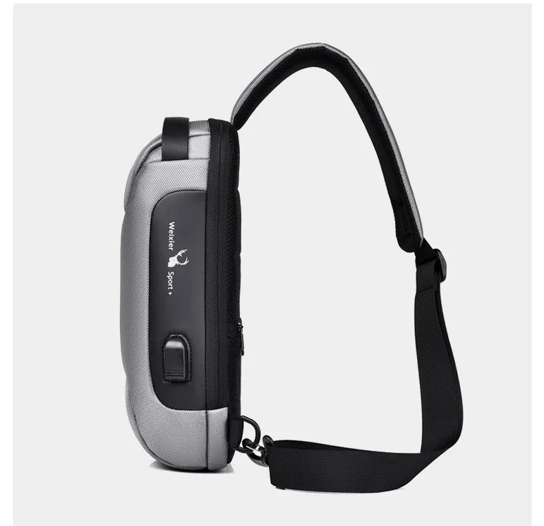 2023 Men's Chest Bag Waterproof Crossbody Bag Multifunction Anti-theft Travel Bags Shoulder Bag Male USB Charging Pouch for Man Viralgem Store