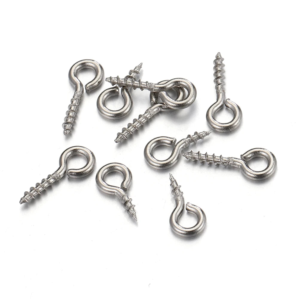 50pcs/100pcs Stainless Steel Small Tiny Eye Pins Eyepins Eyelets Screw Gold Color Clasps Hooks for DIY Jewelry Making Findings