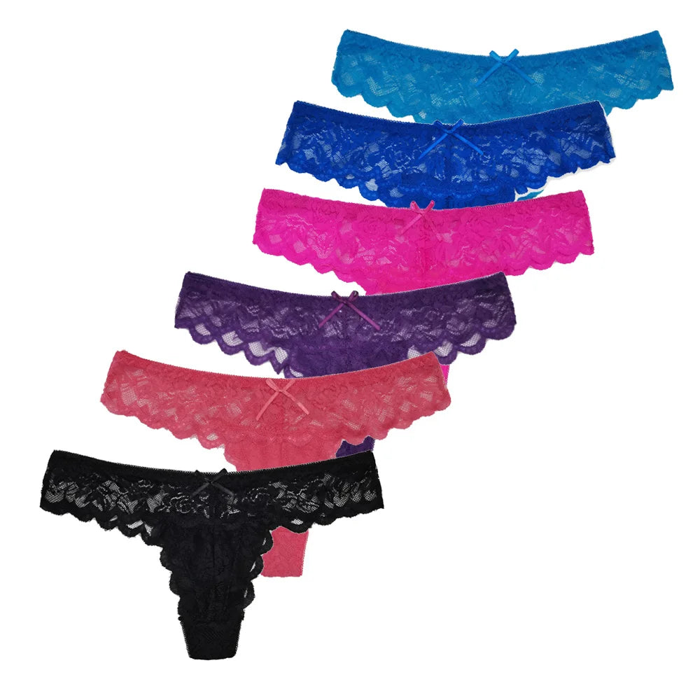5 PCS/Set Sexy Lace Thong Women Low Waist Panties Transparent Underwear Ladies Lingere Panty Underware Womens G String 87169 Viralgem Store