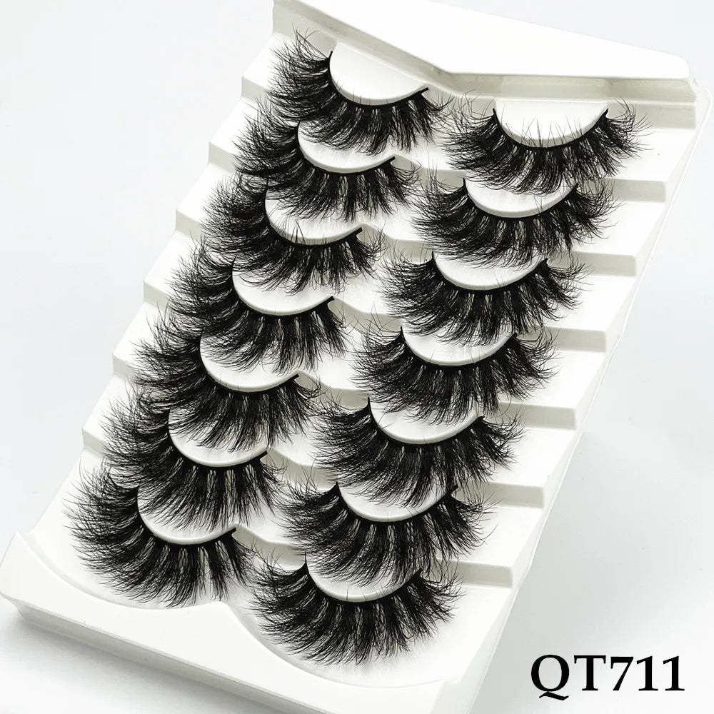 5/7/8 pairs 3D mink Lashes ,soft fluffy natural false eyelashes，individual eyelash extension, makeup tools lashes wholesale