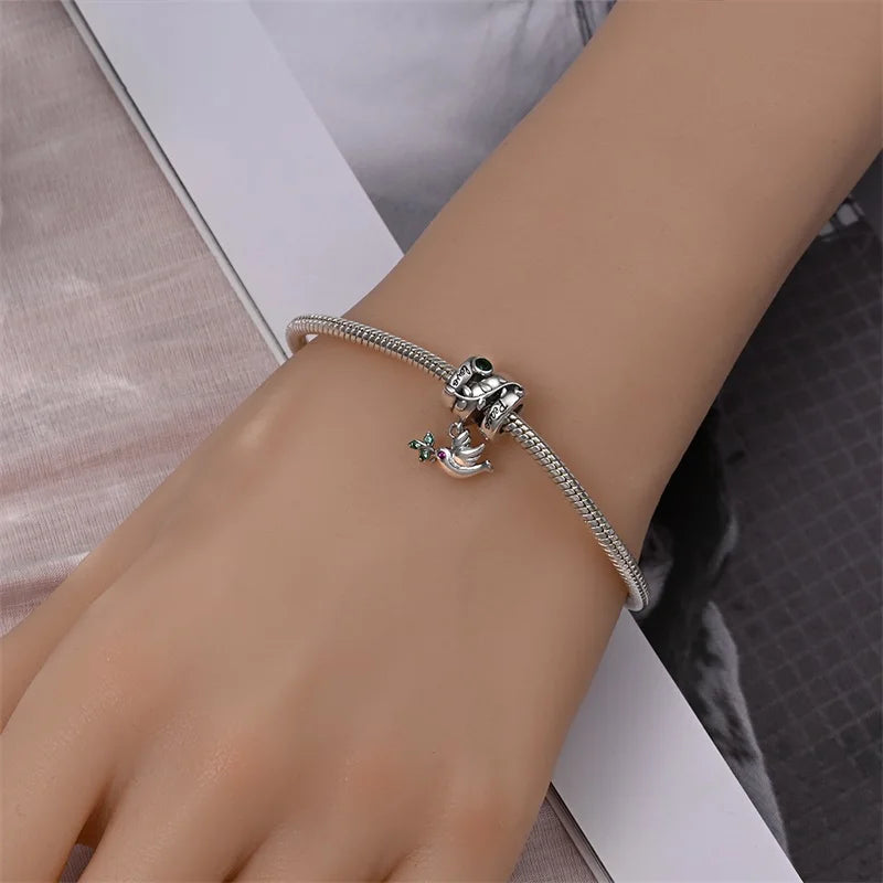 100% 925 Silver Parrot Hummingbird Owl Birds Fashion Design Charms Beads 3mm DIY Fine Jewelry Gifts Making Viralgem Store