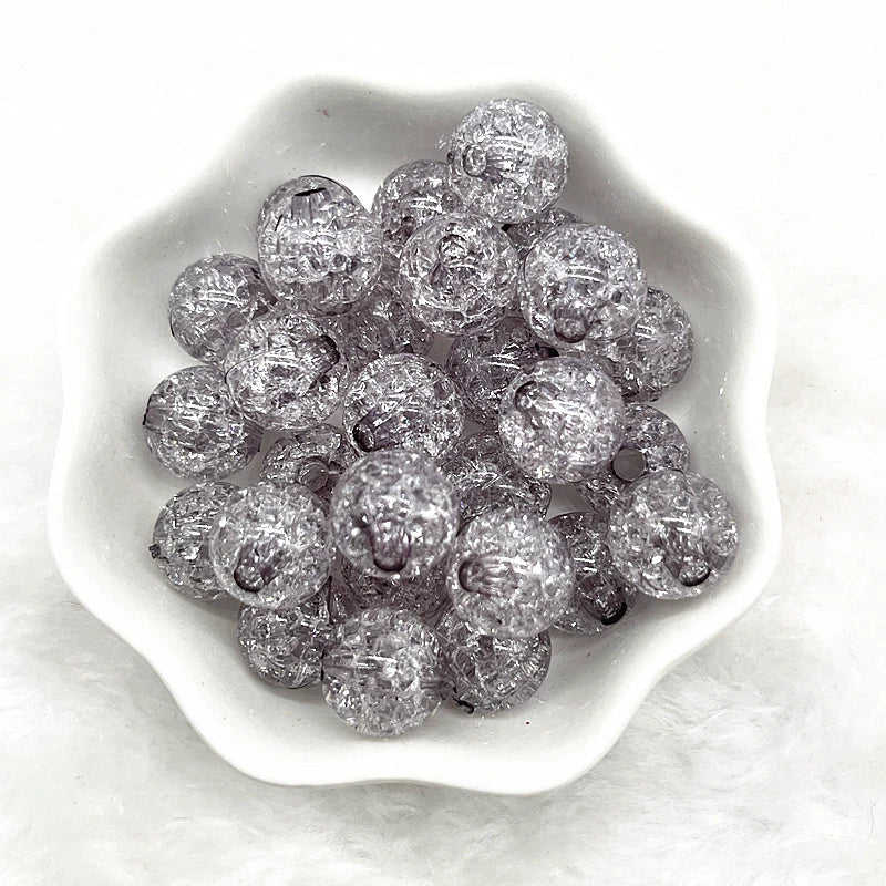 20pcs 12mm Round Acrylic Crackle Beads Loose Spacer Beads for Jewelry Making Diy Handmade Bracelets Accessories Viralgem Store