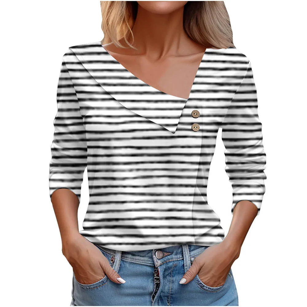 T Shirt For Women Fashion Long Sleeve Top White Floral Print Shirts And Blouses Autumn Winter Clothes For Women 2024 Viralgem Store