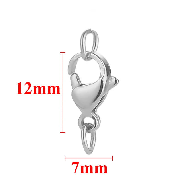 25Pcs Stainless Steel Lobster Clasps Jump Rings Hooks Connector Bracelet Necklace Chains DIY Jewelry Making Findings Supplies