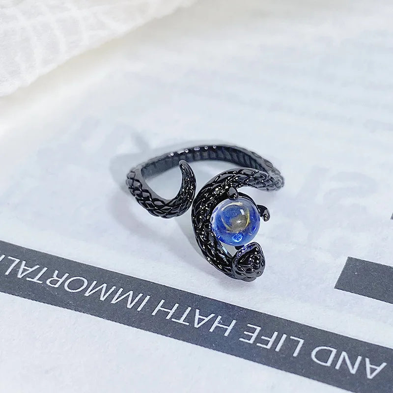 2025 Dark Gothic Irregular Zircon Adjustable Unisex Ring