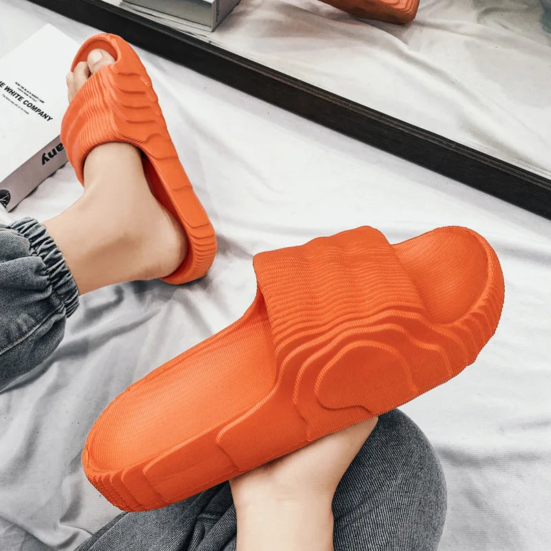 Summer EVA Slippers for Women Men Fashion Beach Sandals Soft Sole Platform Slides Outdoor Toe Open Shoes Unisex Size 29-46