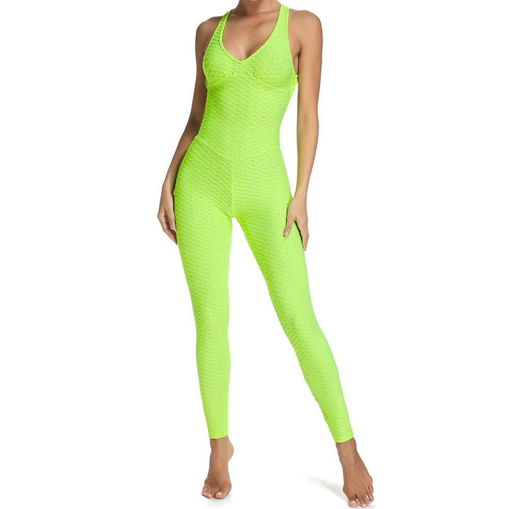 Women Halter Yoga Set Black Activewear Sexy Bandage Sleeveless Jumpsuit Skinny Rompers Solid Elastic Bodycon Fitness Sport Suits Viralgem Store