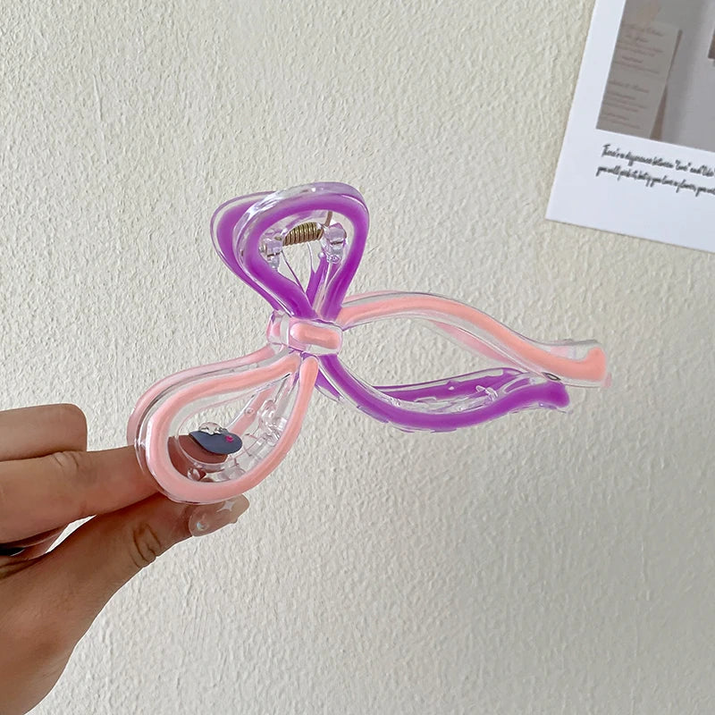 AISHG Crab Hair Clips Women Large Shark Jelly-colored Bow Claw Clips Scissors Shape Clamp Joker Hairpin Girls Hair Accessories Viralgem Store