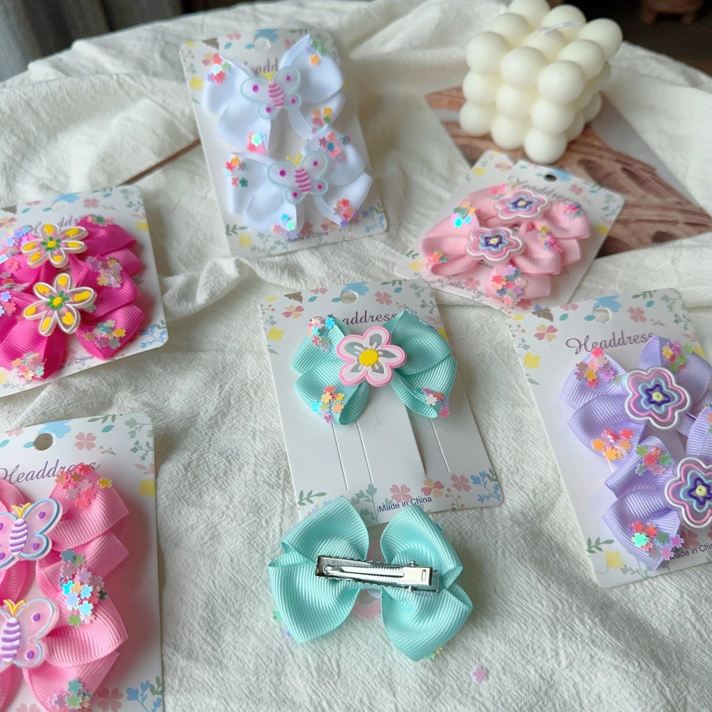 2Pcs/lot Baby Solid Hair Bows Hair Clips Ribbon bow Hairpin for Girl Cheer Bowknot Barrettes Children Headwear Hair Accessories Viralgem Store