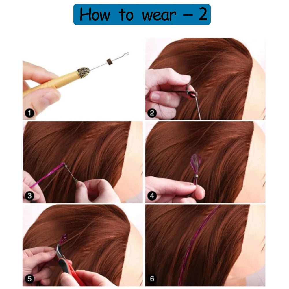 Synthetic Extensions Hair Dazzling Female Hippies With Tinsel Rainbow Silk For Braided Headwear Length 120 Cm 150 Strands/Pack Viralgem Store