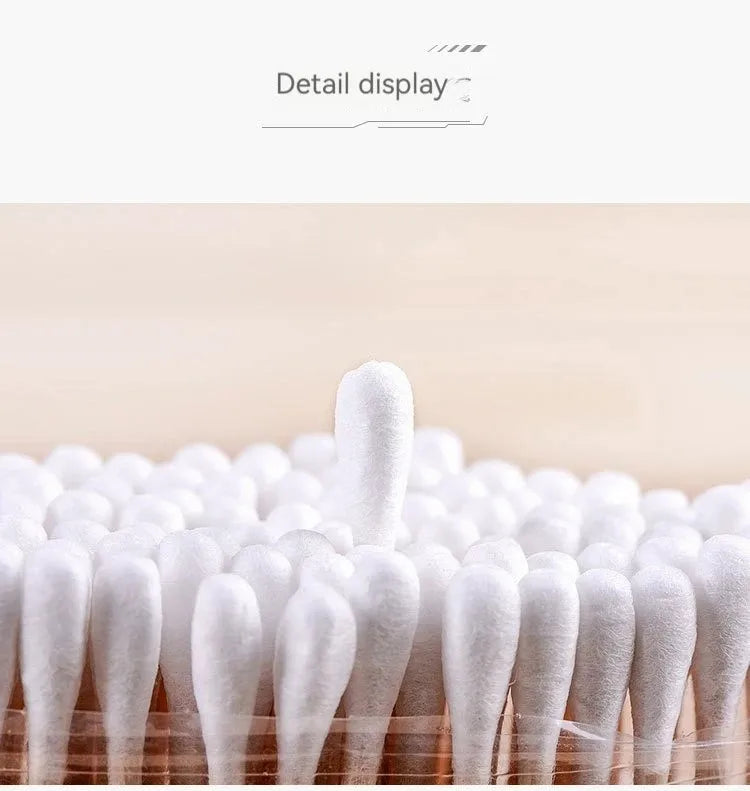 200PCS Wooden Double-Ended Cotton Swabs Make-Up Cleaning Disposable Cotton Swabs Medical Household Hygiene Ear Pulling Viralgem Store