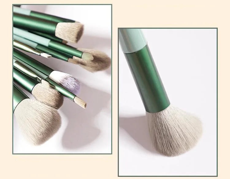 13/8PCS Makeup Brushes Pro Green Brush Set Powder Eyeshadow Blending Eyeliner Eyelash Eyebrow Make Up Beauty Cosmestic Brushes Viralgem Store