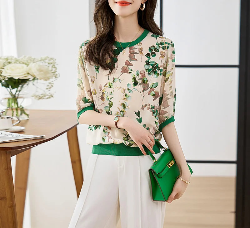 Trendy Ladies' Unique Design Short Sleeve T-shirts Fashion Print Tees for Women Cool Summer Daily T-shirts Casual Top