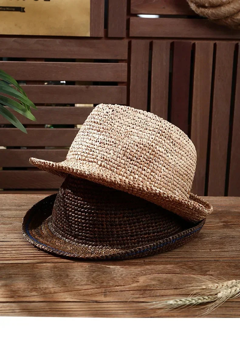 XL Large Size 61cm Panama Straw Hat for Woman and Man Foldable Straw Woven Sun Hat UPF 50+ Uv Sun Protection Shading Summer  Hat