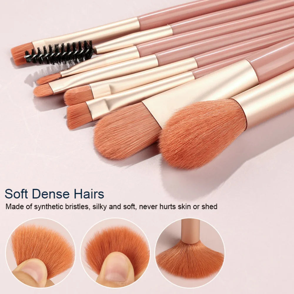 8-13Pcs Soft Makeup Brushes Set Eye Shadow Foundation Brush Women Cosmetic Brush Powder Blush Blending Brush Make Up Beauty Tool