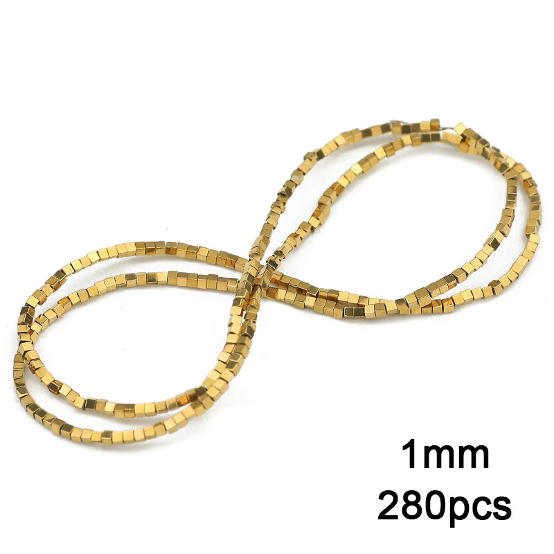 3A+ Retention Color Various Shapes Star Heart Hematite Natural Stone Plated Loose Gold Beads For Jewelry Making Diy Bracelets