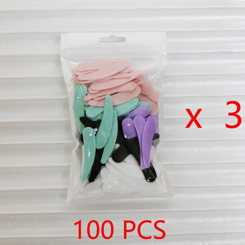 300pcs Mini Spoon Cosmetic Skincare Spatula Plastic Beauty Spoon Face Mask Reusable Scoop For Eye Facial Cream 5.5cm