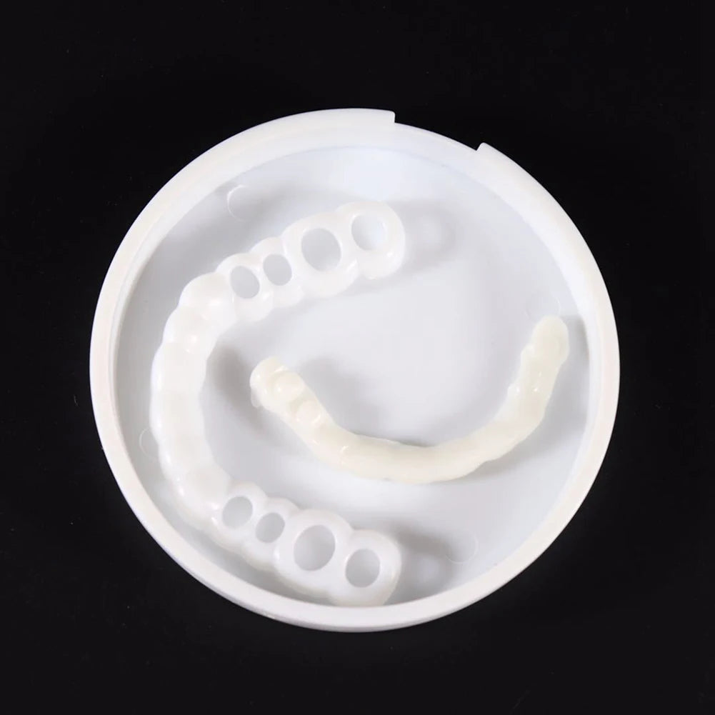 1-5Set Upper Lower Temporary Fit Fake Teeth Cosmetic Denture Smile Veneers False Teeth Brace Cover Upper False Tooth Cover Snap Viralgem Store