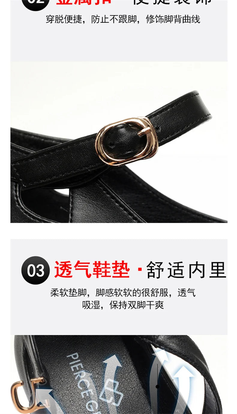 Spring Soft Leather Shoes Women Round Toe Platform Pumps Thick Heel Fashion Temperament Elegant Black Work Single Shoes Viralgem Store