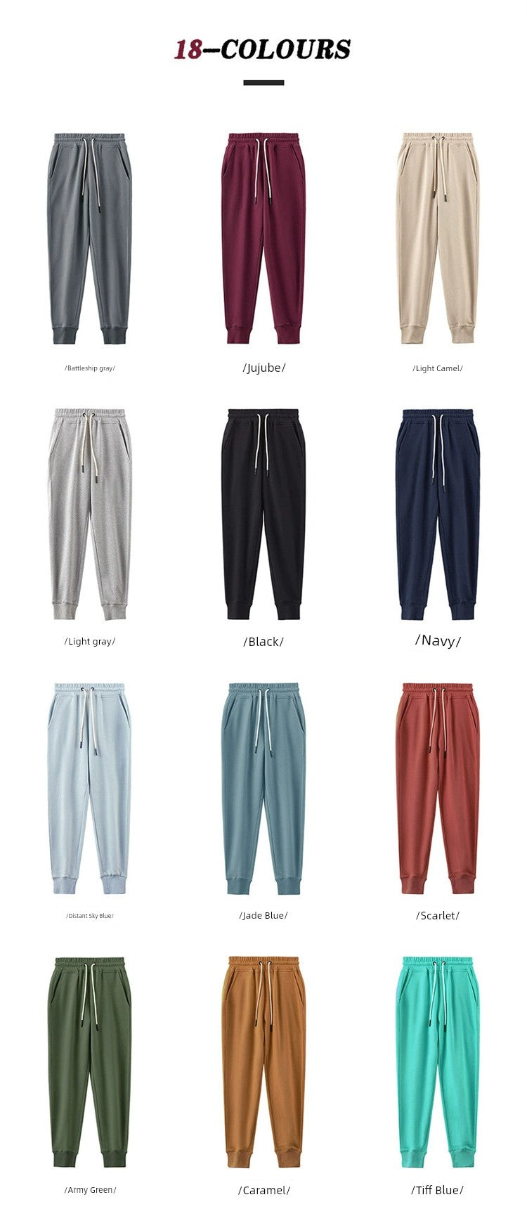 Sweatpants Spring & Fall Men Loose Pure Color Workout Exercise Pants