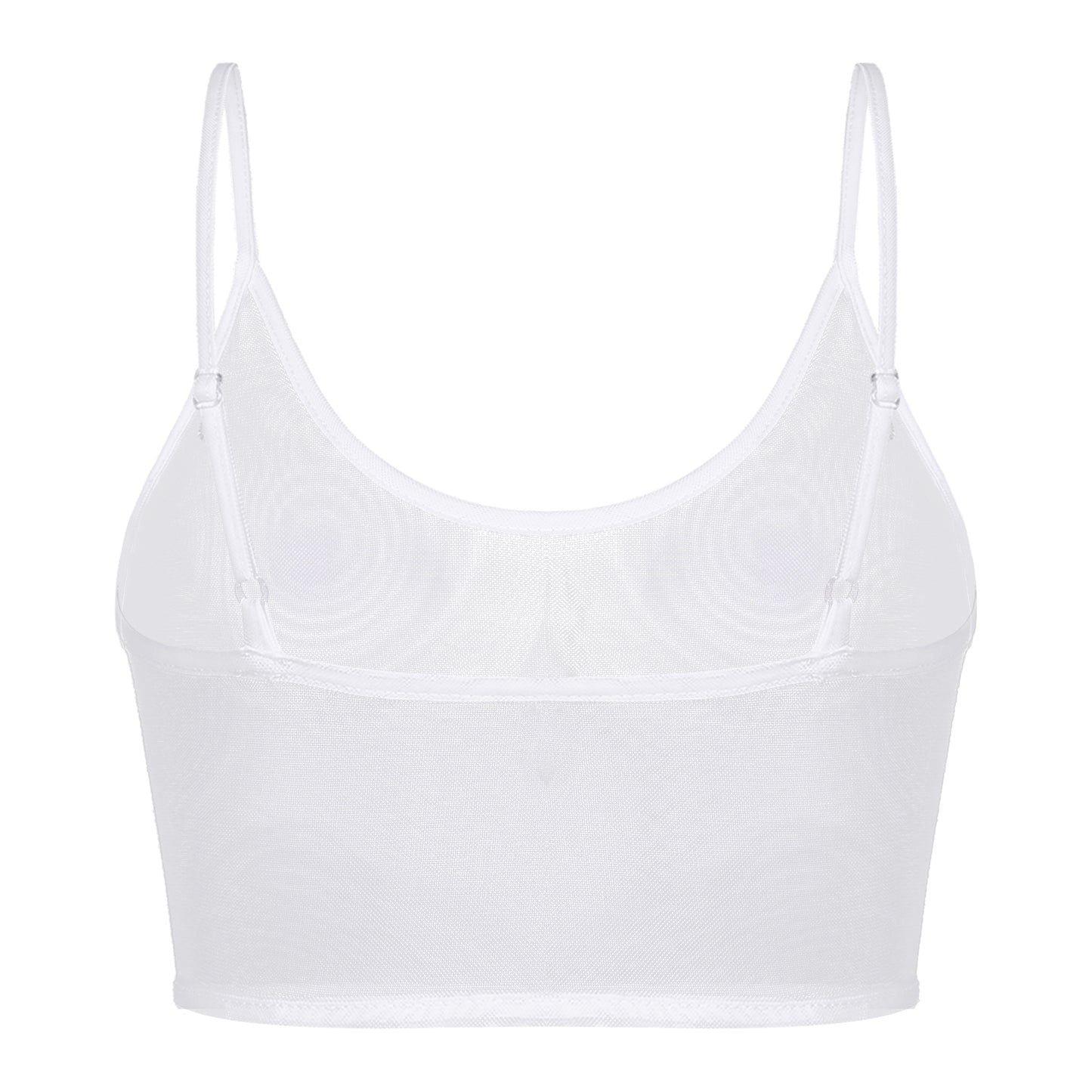 Women Sexy Crop Top See Through Sheer Mesh Vest For Rave Party Nightclub Dancing Party Tank Adjustable Spaghetti Straps Camisole