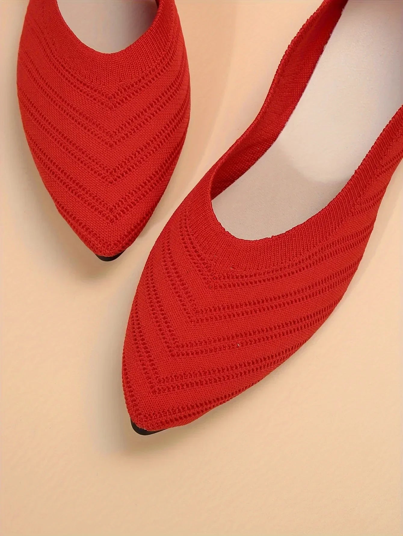 Women's Pointed Toe Flat Shoes Solid Color Knitted Slip on Shoes Casual Breathable Ballet Flats Women Flat Shoes Loafers Women Viralgem Store