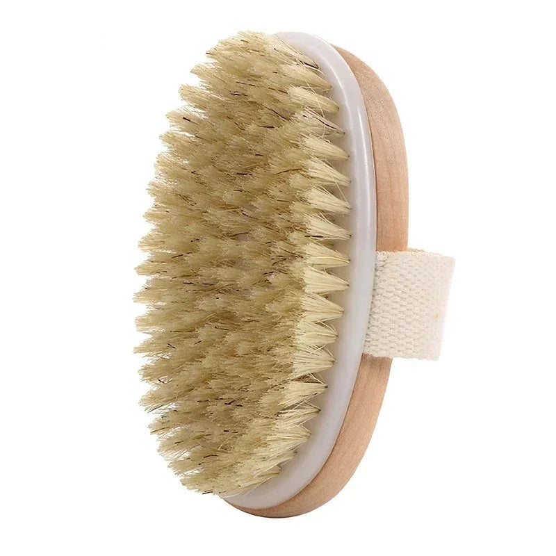 2 In 1 Dry Skin Body Massage Brush Natural Bristle Dead Skin Remover Anti Cellulite Exfoliates Blood Circulation Massage Tools Viralgem Store