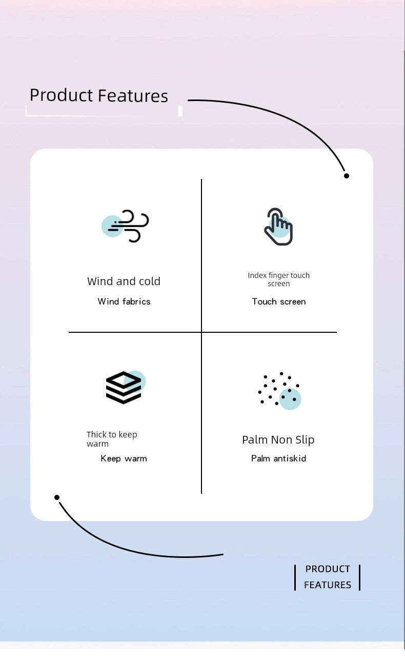 Women's K-style Electric Car Fleece-lined Thick Windproof Gloves Viralgem Store