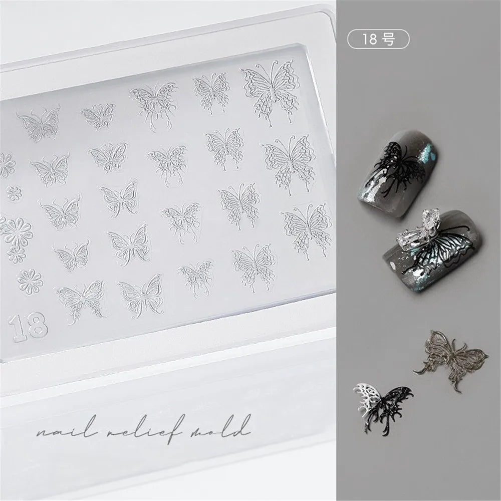 1pc Sweater Knitting Lace 3D Acrylic Mold Nail Art Decoration Nails DIY Design Silicone  Nail Art Template Nail  Mold