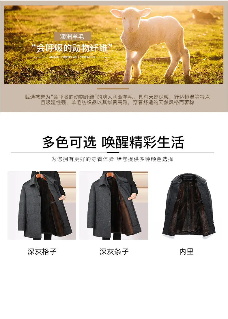 2023 new arrival winter jacket men fashion Woolen Coat Men's Casual Wool thicken warm trench coat Men Dress Jacket Size M-4XL