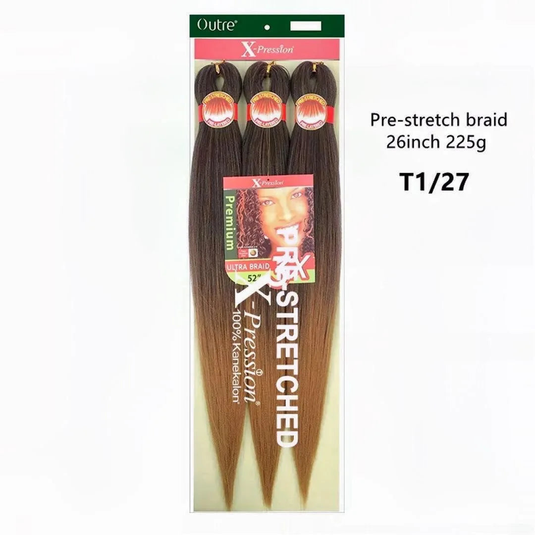 Synthetic Xpression prestretched braiding hair - 3x xpression kanekalon flame retardant smooth yaki braid - 3x x-pression Viralgem Store