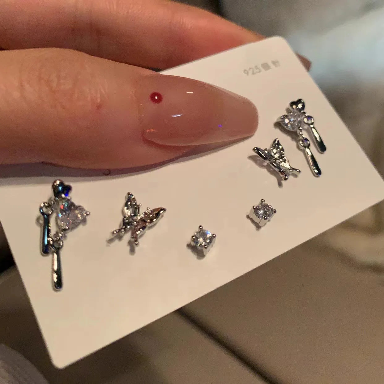 6Pcs/Set New Gold Color Geometric Pendant Hoop Earrings for Women Crystal Star Heart Bow Drop Earring Cartilage Piercing Jewelry