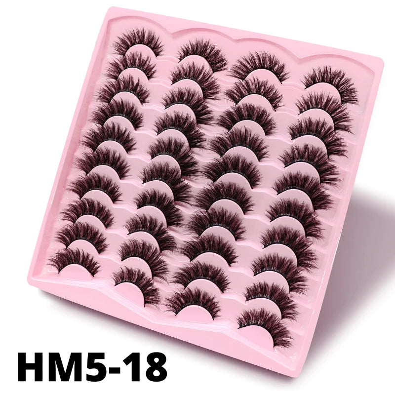 2 Style 20 Pairs Eyelash 3D Natural Mink False Eyelashes Makeup Fake Eye Lashes Faux Cilios Make Up Beauty Tools Wholesale