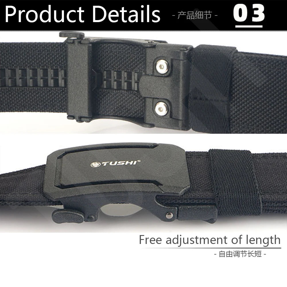 TUSHI Army Tactical Belt Quick Release Military Airsoft Training Molle Belt Outdoor Shooting Hiking Hunting Sports Belt