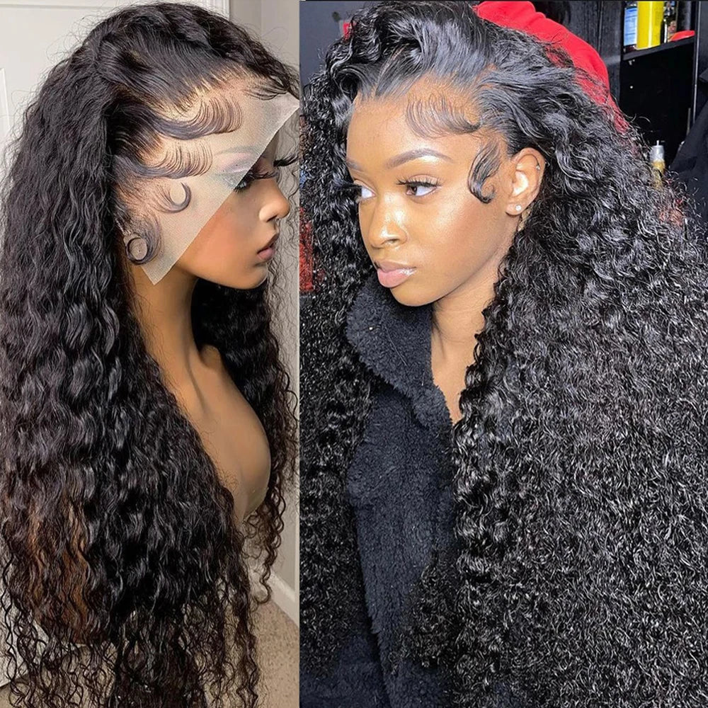 13x4 Kinky Curly Lace Front Human Hair Wigs For Women 100% Brazilian HD Deep Wave Frontal Wig Water Curly Human Hair Wig Sale Viralgem Store