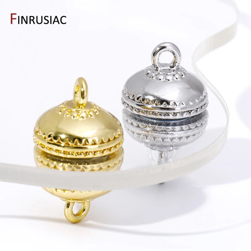 18K Gold Plated Brass Round Strong Magnetic Clasps Connector Buckle Hook Clasps For DIY Bracelets Necklaces Making Accessories Viralgem Store