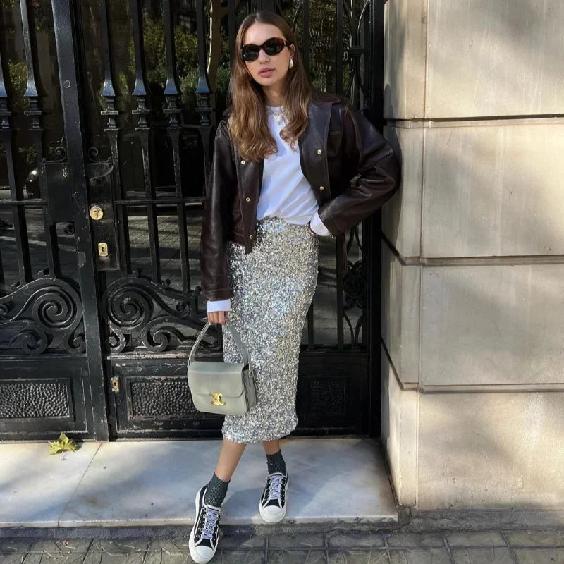 Vintage Cropped Distressed Leather Jacket For Women Chic Lapel Single Breasted Lace Up Coat Autumn Lady New Chic Streetwear 2024