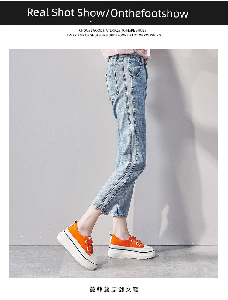 White Shoes Thick Sole Elevator Wild Best Selling Canvas Shoes